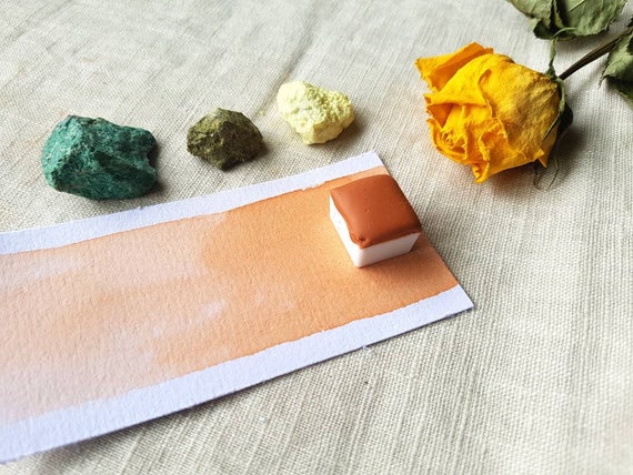 Apricot - Single Half Pan - Handmade Watercolours