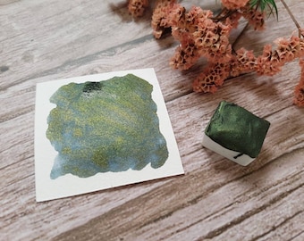 Indigo Gold - Single Half Pan - Handmade Watercolours