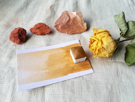 Natural Sienna / Italian - Single Half Pan - Handmade Watercolours