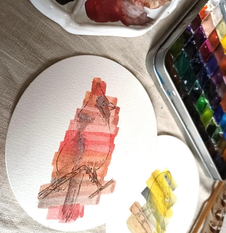 Dark Chromium Oxide Green - Single Half Pan - Handmade Watercolours image 4