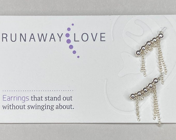 Sterling Silver beaded Ear Climbers with Sterling Silver chains and post