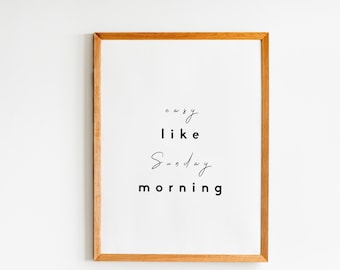 Cartel imprimible, arte digital, fácil como el domingo por la mañana, arte de pared imprimible, cita motivadora, impresión de citas, impresión de citas, cita inspiradora,