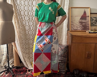 Vintage Handmade Patchwork Quilt Skirt