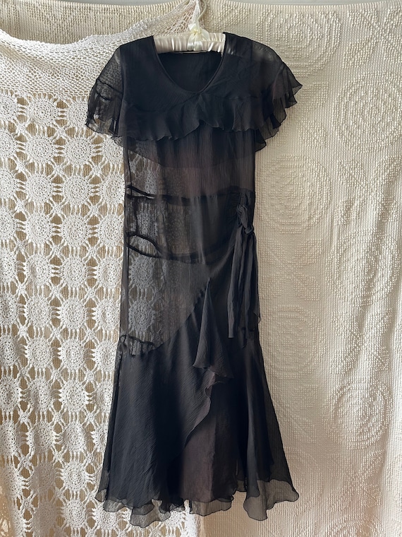 Vintage 1920s/1930s Black Sheer Dress