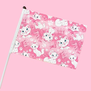 Mini Stroller Flag with Clip | Sassy Cat  | Theme Park Stroller SINGLE SIDED