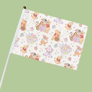 Mini Stroller Flag with Clip | Silly Bear| Theme Park Stroller SINGLE SIDED