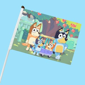 Mini Stroller Flag with Clip | Heeler Fam | Theme Park Stroller SINGLE SIDED