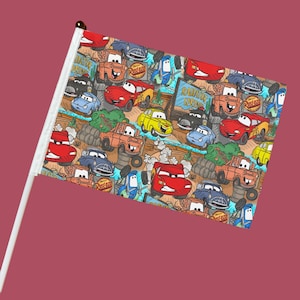 Mini Stroller Flag with Clip | Car Lightning | Theme Park Stroller SINGLE SIDED