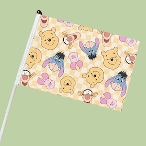 Mini Stroller Flag with Clip | Silly Bear| Theme Park Stroller SINGLE SIDED
