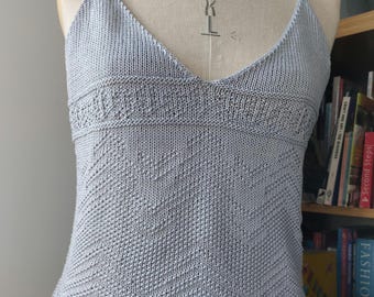 Machine Knitting instant PDF Download Pattern For Brother Garter Carriage Machines 24st repeat. Flon Flon Easy Evening Camisole top