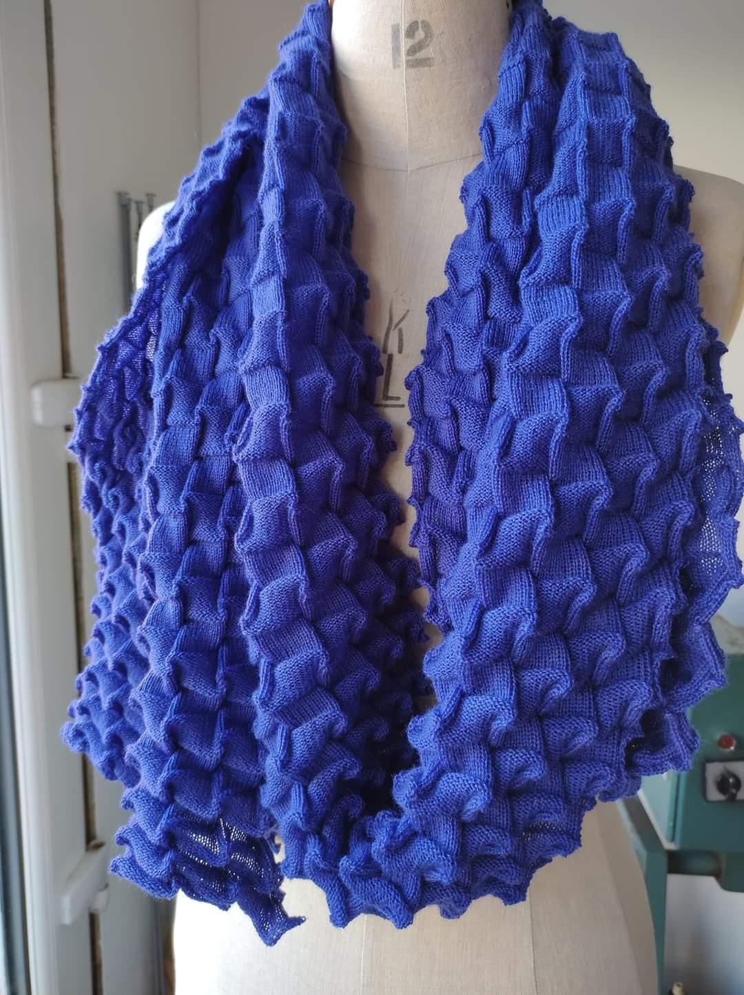 Machine Knitting Pattern Textured Origami Scarf Brother Electronic Knit ...
