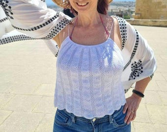 Machine Knitting Pattern: Strappy Tuck Rib Top (Instant PDF Download)