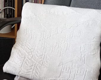 Knitted Winter Scene Pattern: Garter Carriage & Hand Knitting (PDF Download)