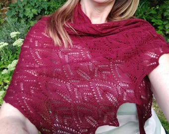 Peacock Feather Lace Scarf Machine Knitting Pattern: DesignaKnit (PDF Pattern