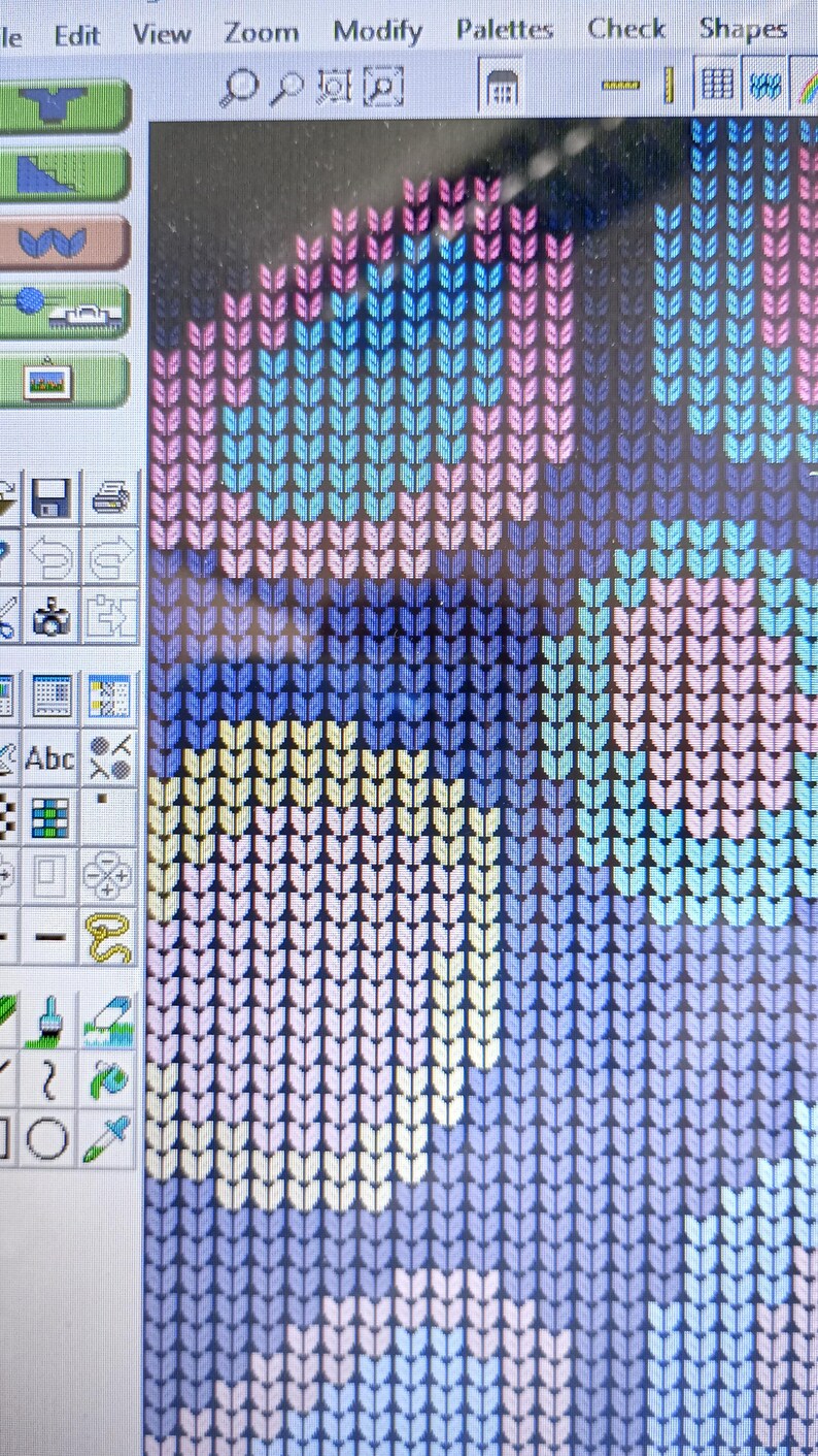 Jacquard Knitting Pattern: Colourful Spots for Electronic Knitting ...