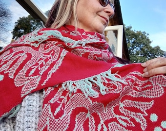 Art Deco Fair Isle Fringe Scarf Pattern for Knitting Machine (PDF Download