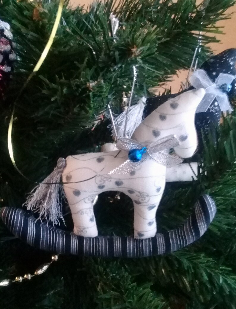 Christmas Ornaments Set Textile Horses Decoration On A Etsy