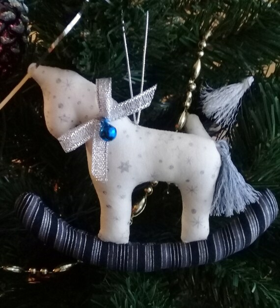 Navy Blue Horses Christmas Ornaments Stuffed Christmas Etsy