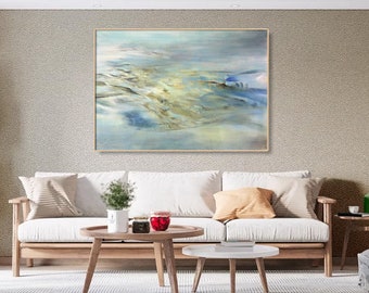 Original  seascape oil painting on canvas hand-painted  texture abstract wall art decor for hotel home and office