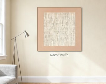 Minimalist Textured Abstract Painting on Canvas Original Hand Painted Modern Wall Art Beige Geometric Artwork Large Contemporary Home Decor