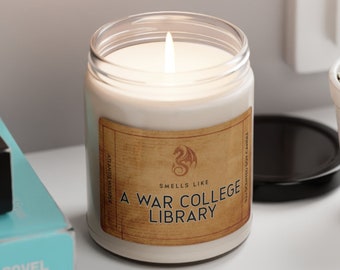 Soy Candle War College Library Essence, Wetenschappelijke Aroma's in 9oz Glazen Potten, Cadeau voor Fantasy Reader Dragon Lover Vriendin