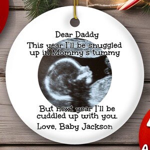 Personalized Sonogram Ornament, Custom Baby Scan Keepsake, See You in 2025, Ultrasound Christmas Bauble