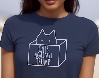 Cats Against Trump T Shirt, Funny Political Cat Tee, Anti Trump Shirt, Unisex Comfort Colors Graphic, Liberal Gift