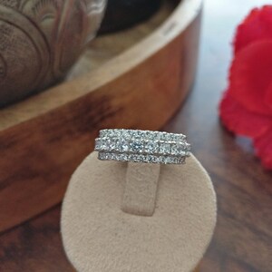 Diamond Eternity Band, Guaranteed Silver 925, 18K White Rhodium Plated