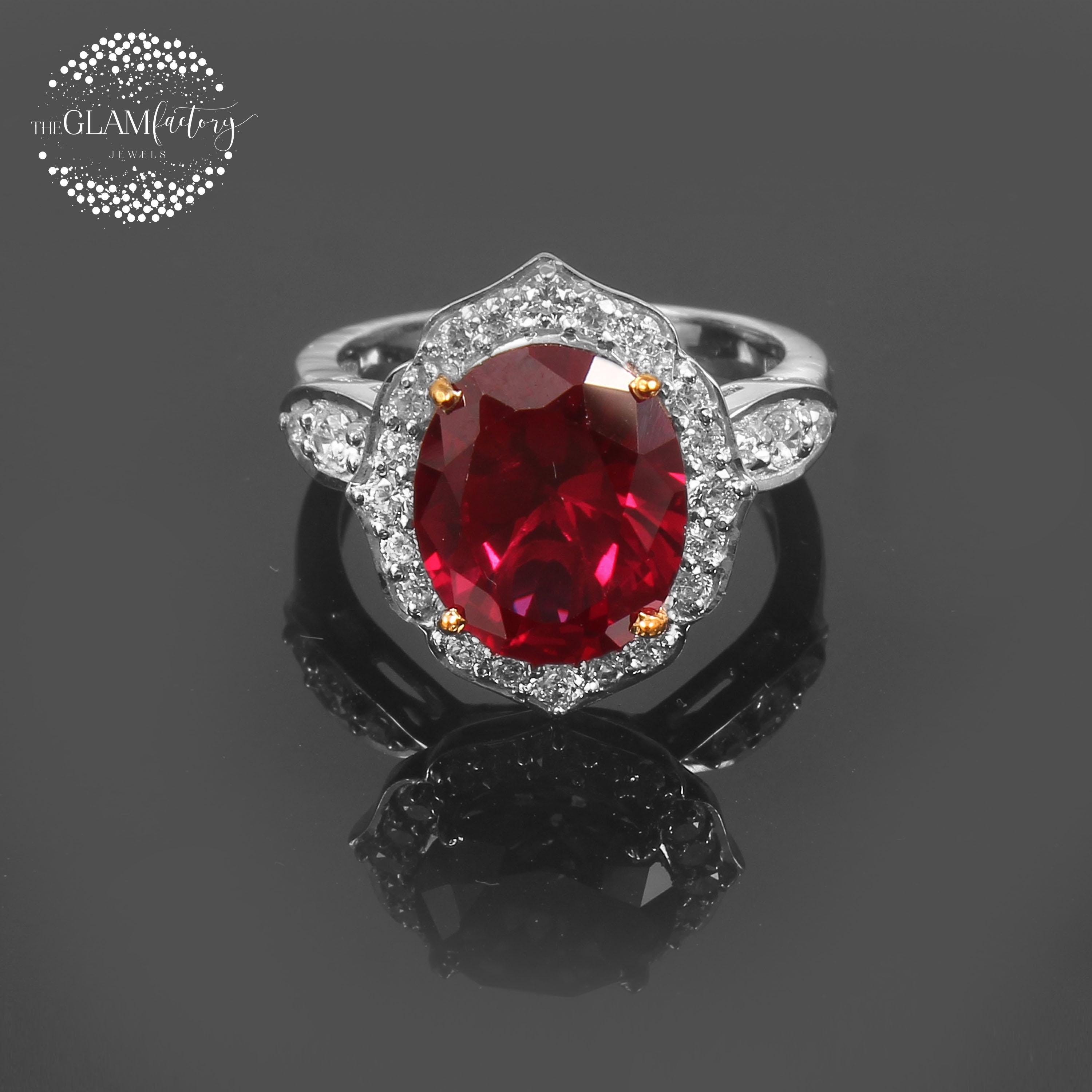 ＊925 ルビー&ダイヤモンドリング ruby diamond ring Ruby & Diamond Ring, Silver 925, White Rhodium Plated, - Etsy