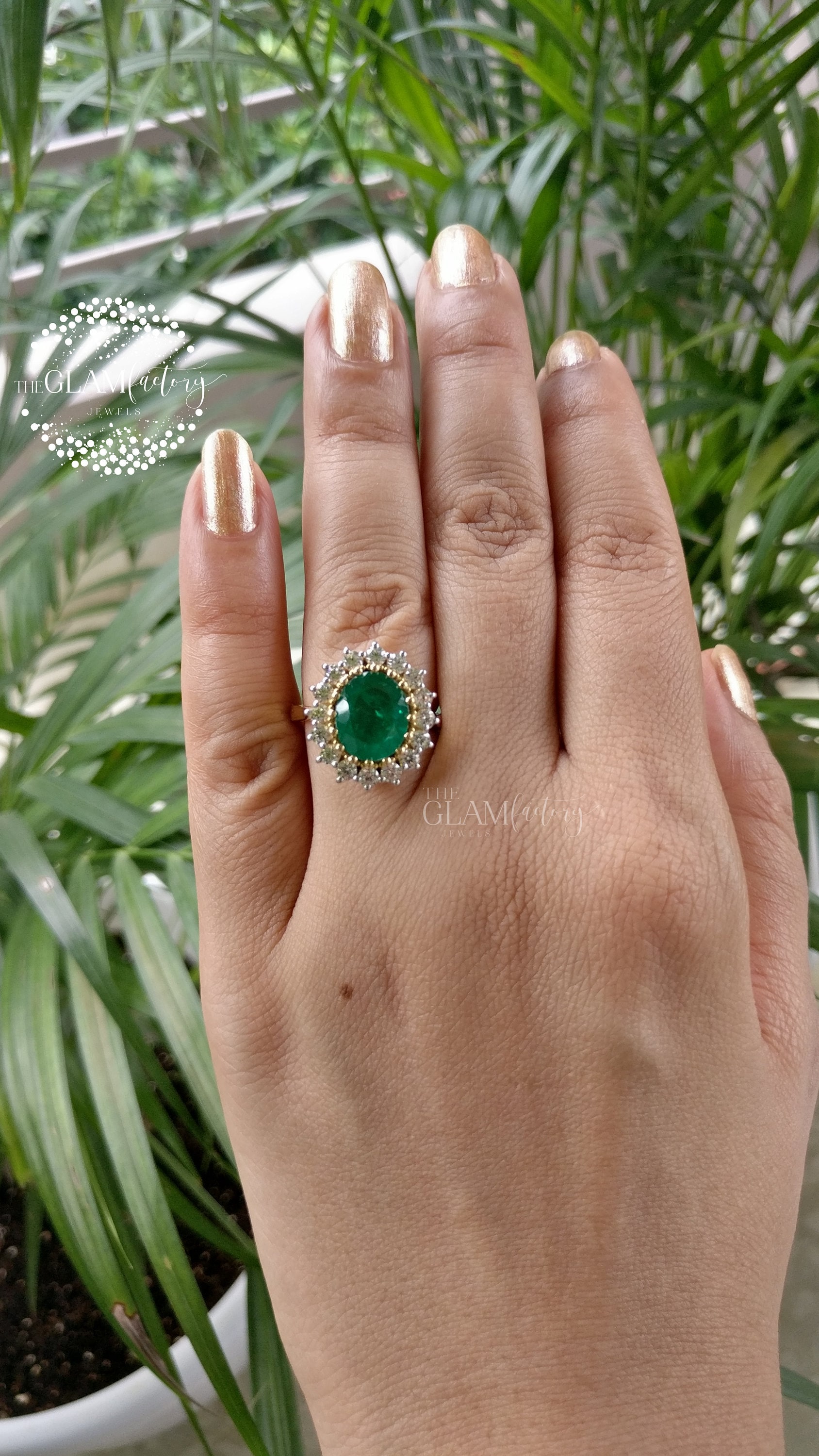 Emerald & Diamond Ring, Silver 925, Real 18K Gold Filled - Etsy