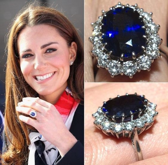 Diana Ring, Sapphire & Diamond, Silver 925, Real 18K Gold Filled