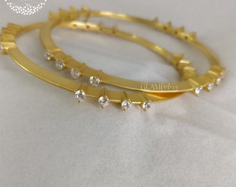 Diamant Armreif, Silber 925, Echt Gold 18K Filled