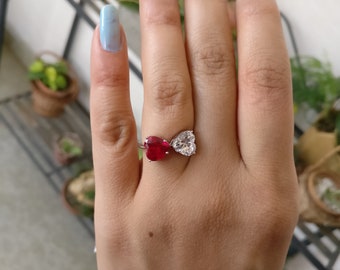 SILVER925 HEART RIBBON RING/シルバー/リング Ribbon Ring / Heart Ring / 925 Sterling Silver Ring / Zircon