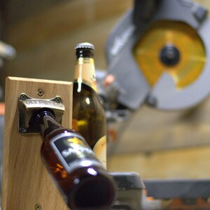 Wooden Bottle Opener,Natural or Laser Engraved with Custom Text, Beech, Monogram, Groomsmen Wall Bottle Opener, Personalized Wall Mounted