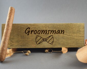 Groomsman Gift Box, Groomsman Proposal Will You Be My Groomsman, Groomsman Cigar Box, Laser Engraver Cigar Box, Custom Name