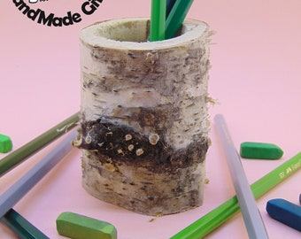 Wood Pen Holder Tree Branch , brushes etc. Rustic, Hygge,Decor, Decoration, Birthday gift, Christmas present, Mother's day, Office, Home