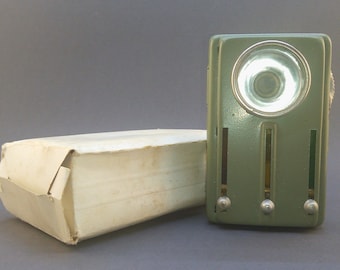 Military torch, Army flashlight, Vintage torch, 4 color flashlight, Green metal torch, Camping pocket lantern, Vintage army signal lantern.