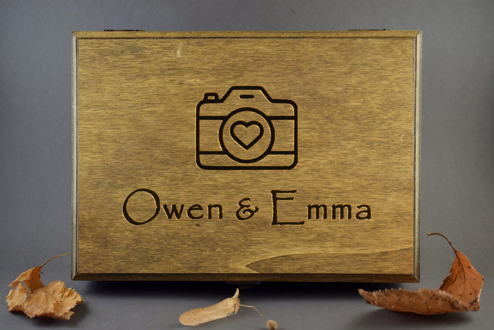 Wooden Memory Box Laser Engraved With Custom Text Photos Etsy