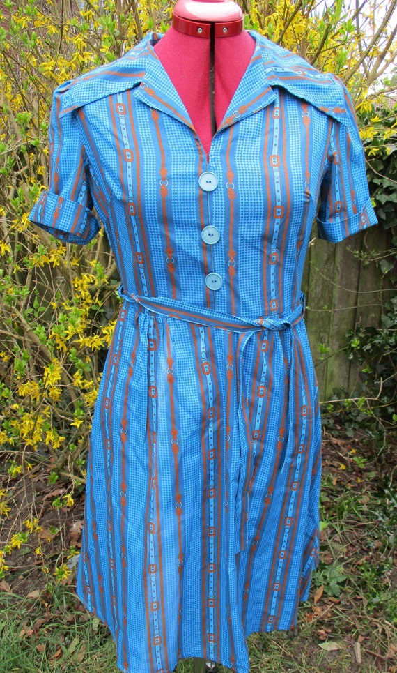 40s style vintage Novelty print shirt dress