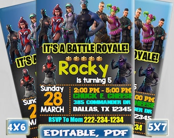 fortnite birthday invitation etsy - fortnite birthday invitations free download