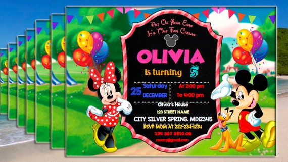 mickey mouse invitation diy you print birthday party etsy mickey mouse invitations diy