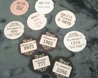 NEW CUSTOM Vintage style 1950- 1970's rotary telephone dial card X1: Choose Your Style and then Your Own Letters and Numbers