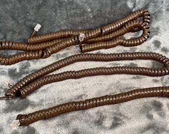 Cordon de combiné RJ22 modulaire vintage. Tight enroulé NOS sans marque et sans emballage : continuité testée