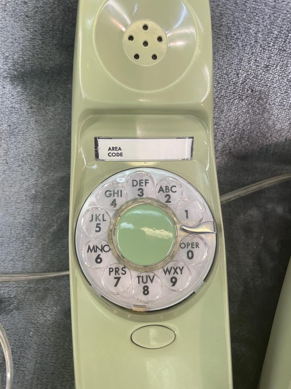 Vintage 1972 GTE AE 980 Styleline Rotary Phone Avocado Green