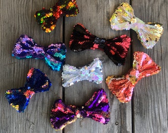 Custom Sequin Clip-on Bow Ties for Adults and Children