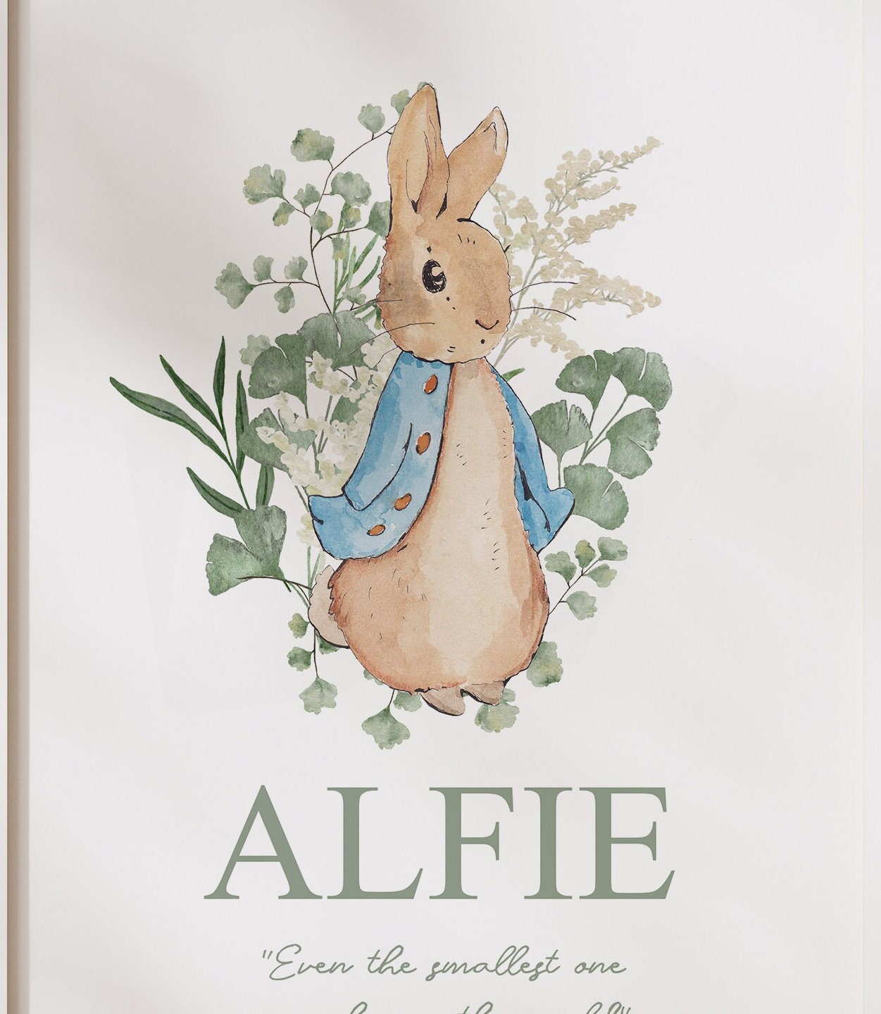 Floral Peter Rabbit Name Print | Custom Peter Rabbit Print | Peter ...