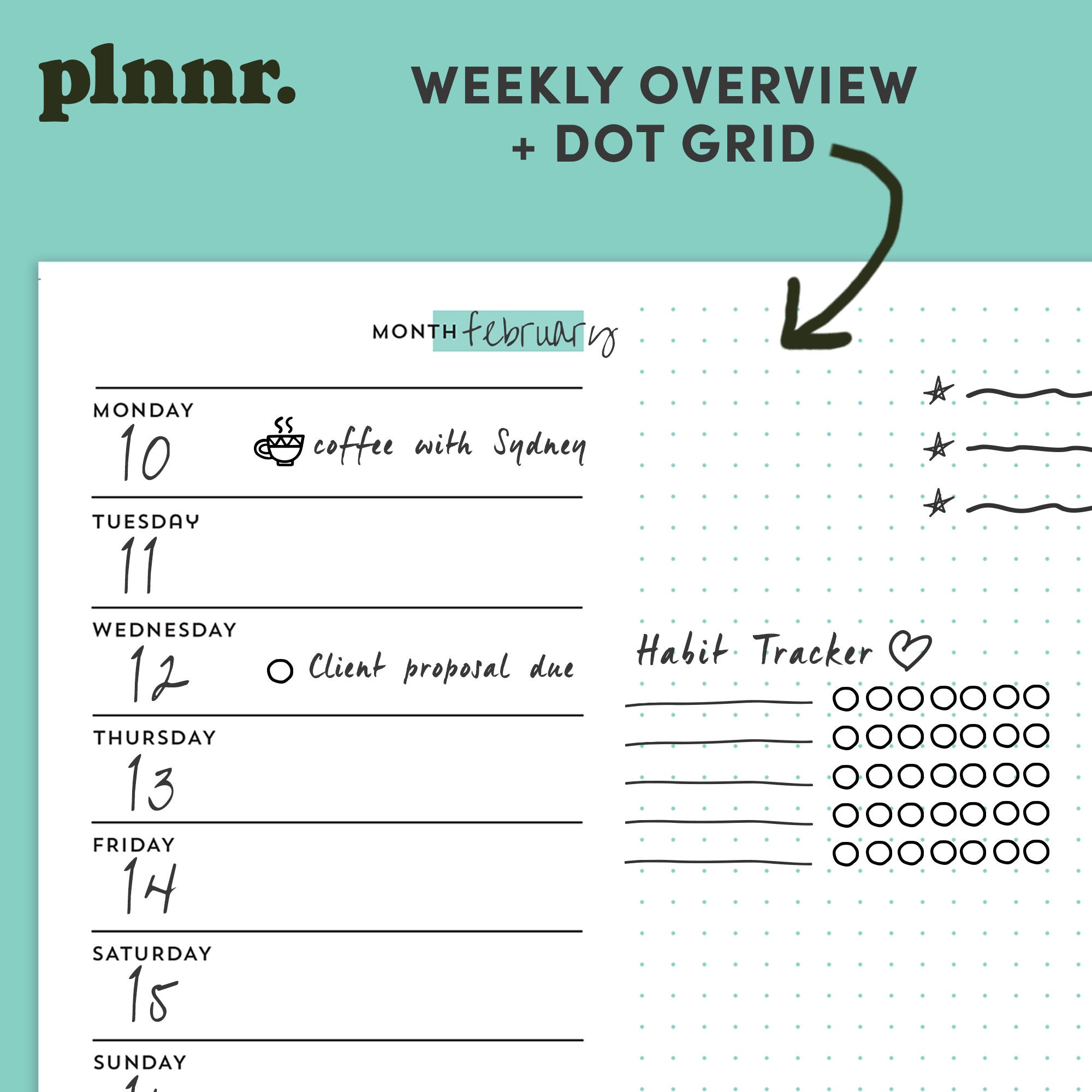 A6 Travelers Notebook Insert Printable Undated Horizontal Etsy