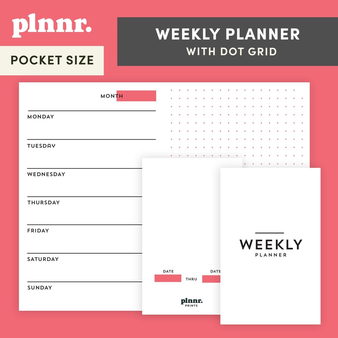 Pocket Size TN | Undated Horizontal Weekly Planner With Dot Grid ...