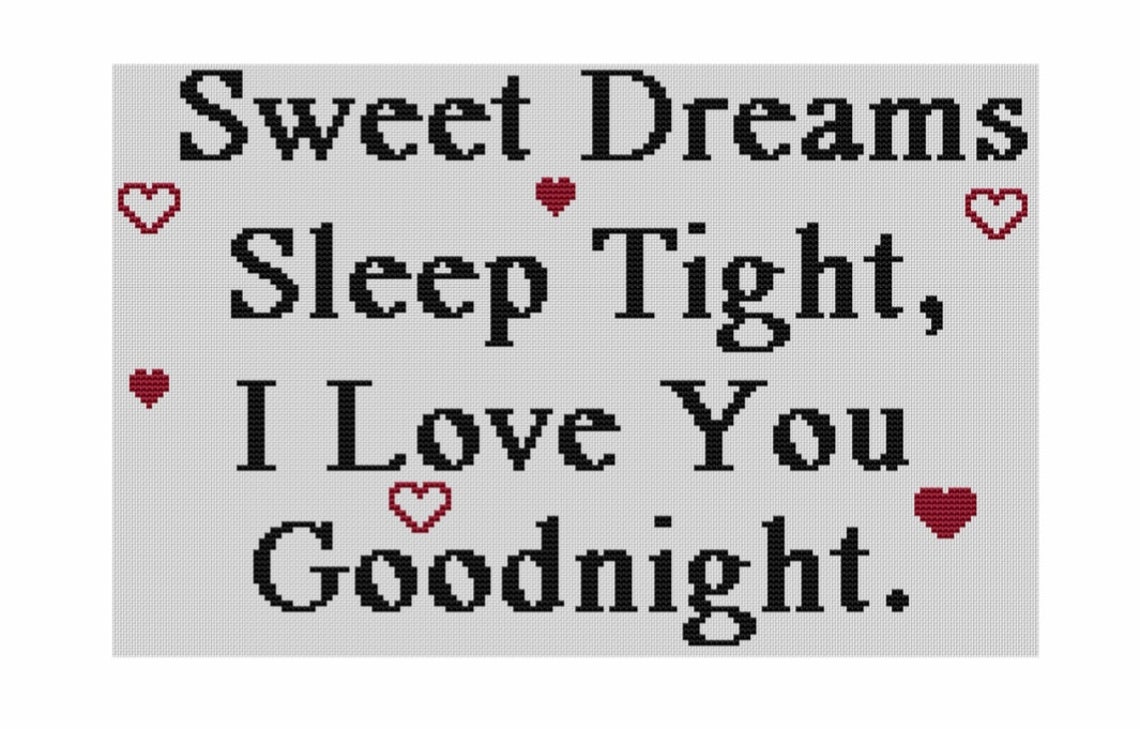 Sweet Dreams Cross Stitch Saying Quote Cross Stitch Etsy