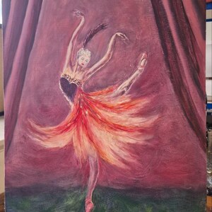 Ballerina Dancer Hand Painted Oil on board – Original Art – 37.2x50.4cm